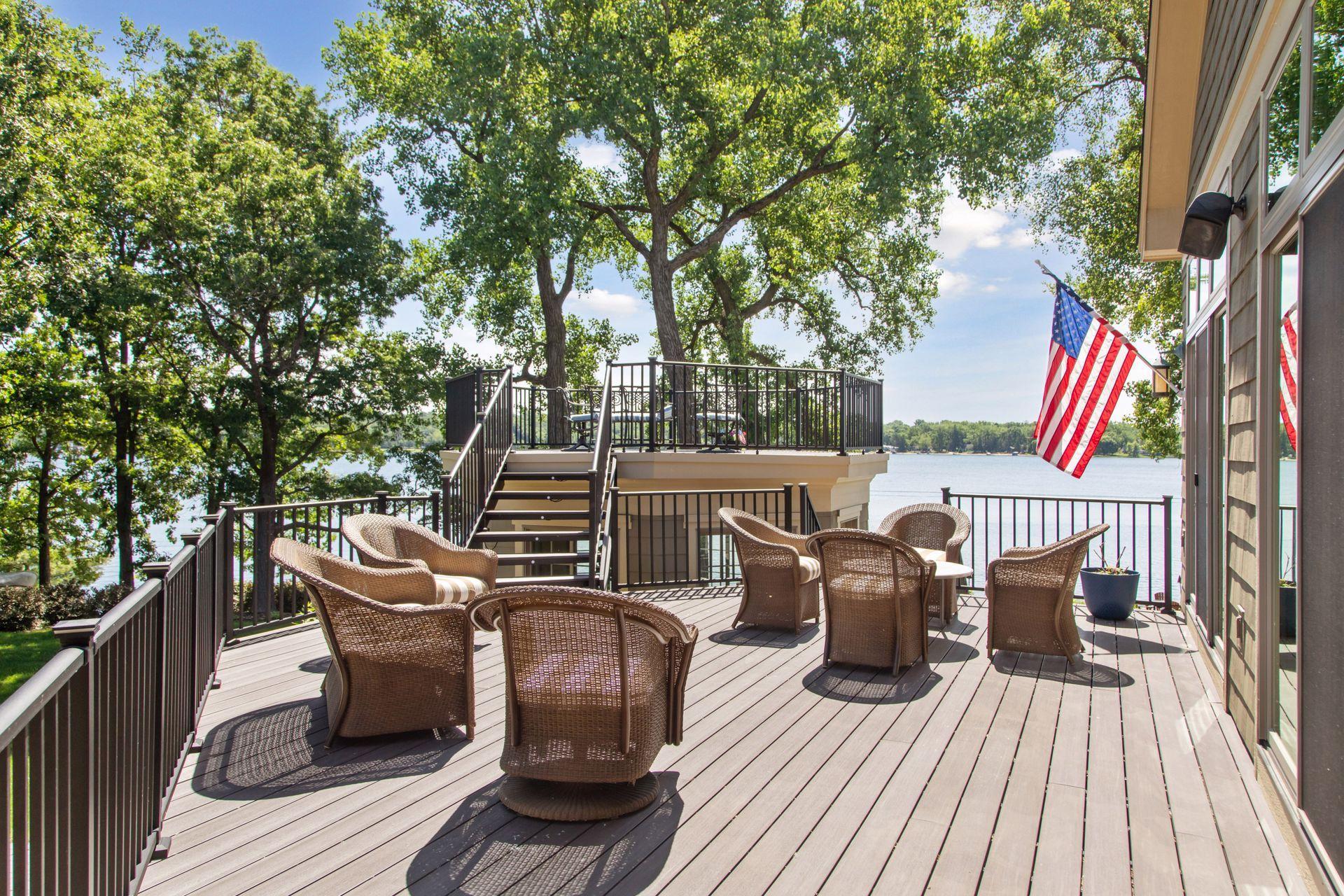 Upper deck outside dining room and sitting area