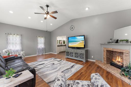 A huge room for game day or entertaining.