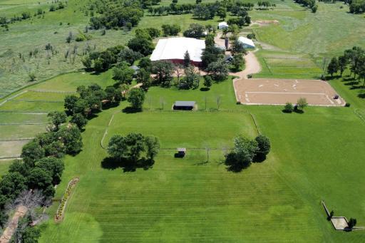 West to East Aerial of farm, buildings and show grounds