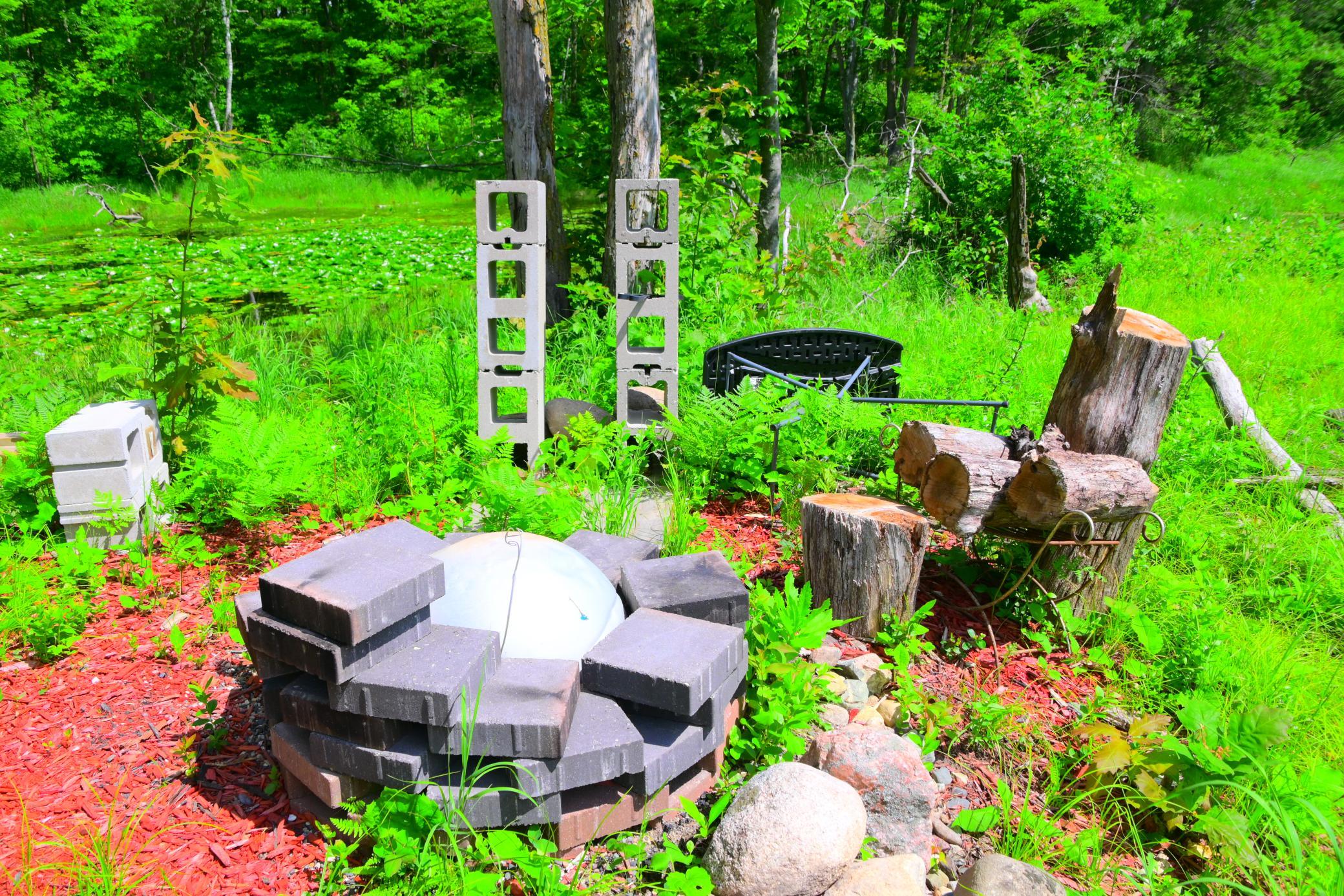 Firepit on peninsula