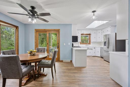The dining room accesses the front porch.