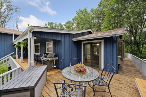 The front deck makes a great outdoor dining area.