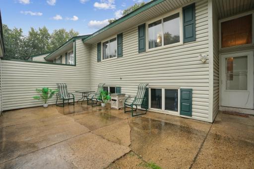 The enclosed patio gives privacy and a space to relax.