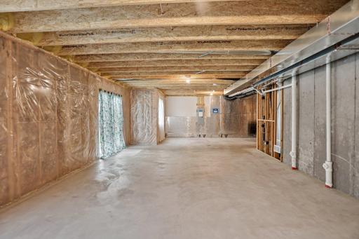 Unfinished Basement ready for another family room, bedroom, and bathroom!