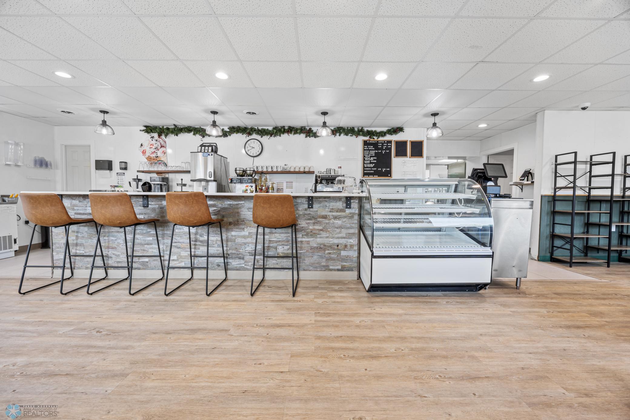 Storefront with sitting area and display for baked goods!