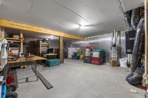 Unfinished walkout lower level has mechanical / storage area is 29' x 34'.