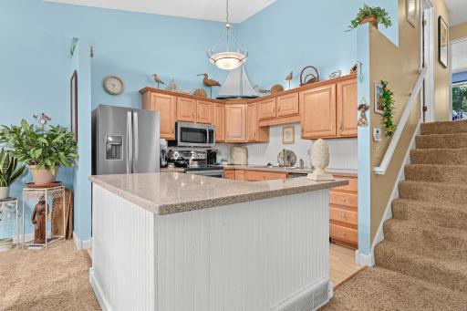 Kitchen island that overlooks the rest of the main floor