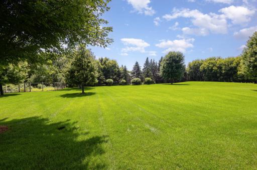 This amazing backyard offers park like grounds featuring a vibrant garden and sprinkler system for easy maintenance. It's an ideal space for creating memories and enjoying activities tailored to every age and energy level.