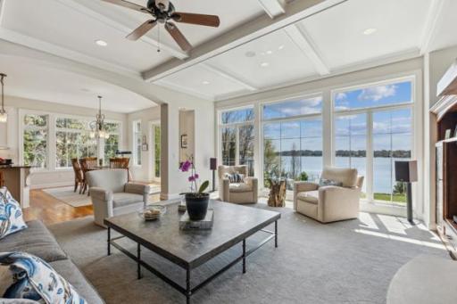 This home offers spectacular lake views with southern exposure for beautiful natural light.
