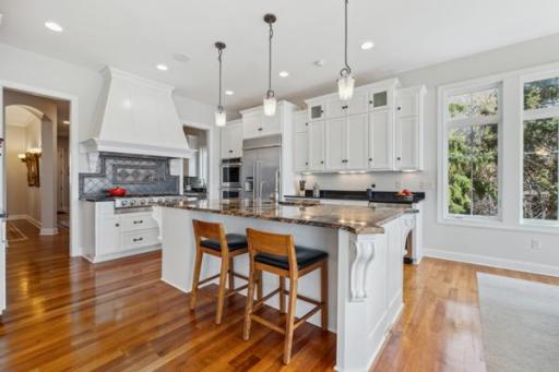 This Gourmet Kitchen has it all and is light and open.
