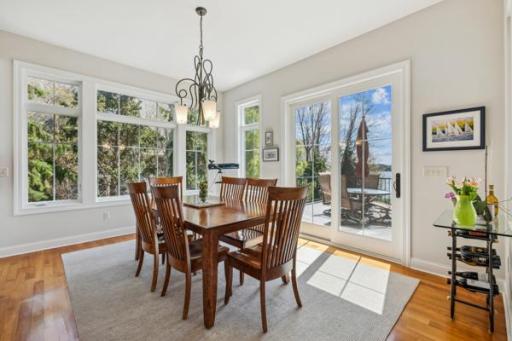 Informal Dining is abundant with natural light and more lake views.