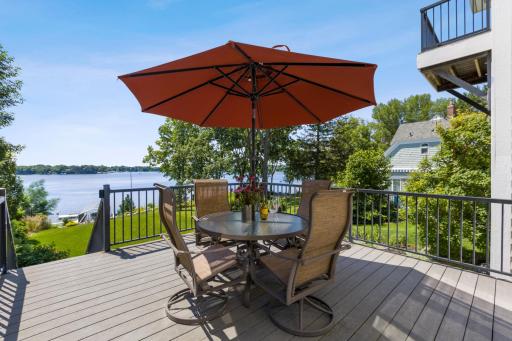 This deck is perfect for al fresco dining or enjoy the lake views with your morning cup of coffee.