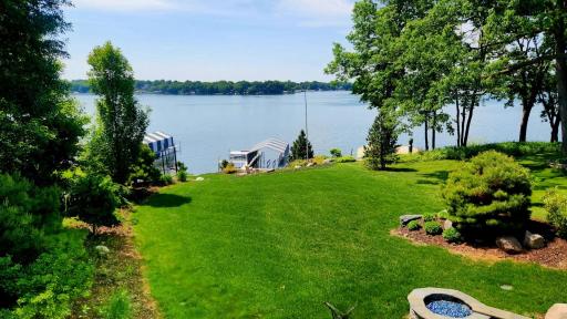 Lovely expansive views of the lake and yard.