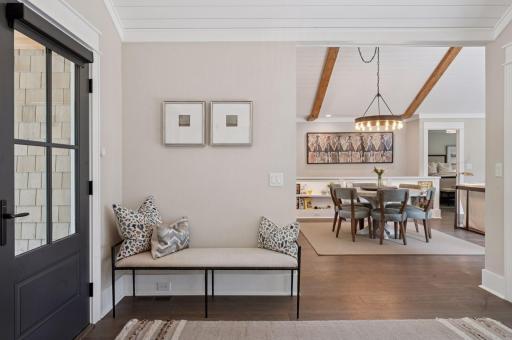 7" wide plank solid white oak flooring throughout main level