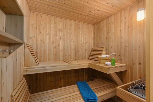 A Finnish Sauna completes the entertaining package and is loved year around.
