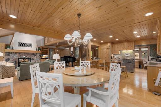 The open concept design is warm comfortable and easy to live in and the woodwork is incredible.
