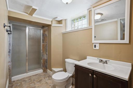 The second bathroom on the lower level