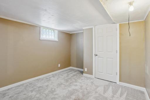 Just add an egress window and you will have a spacious 4th bedroom with an ajoining bath