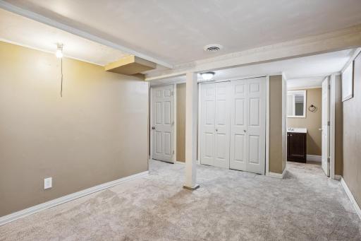 The potential 4th bedroom with a large closet and a bathroom