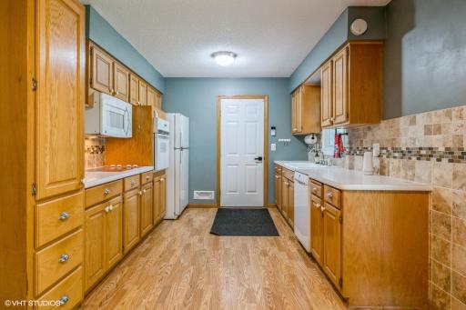 Plenty of cabinetry and countertop space.