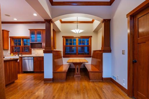 You will love hanging out in the custom built-in eating nook.