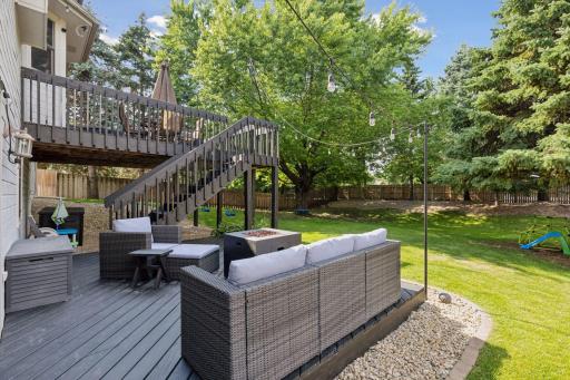 Phenomenal two tiered deck and fenced yard!
