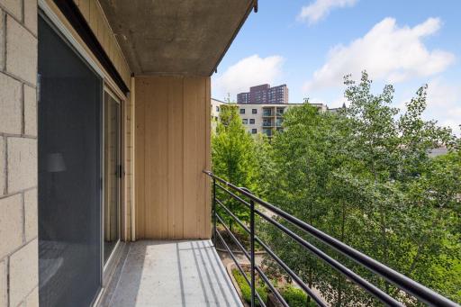 Private deck overlooking resident only courtyard