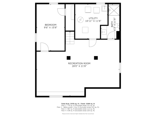 Lower level floor plan.