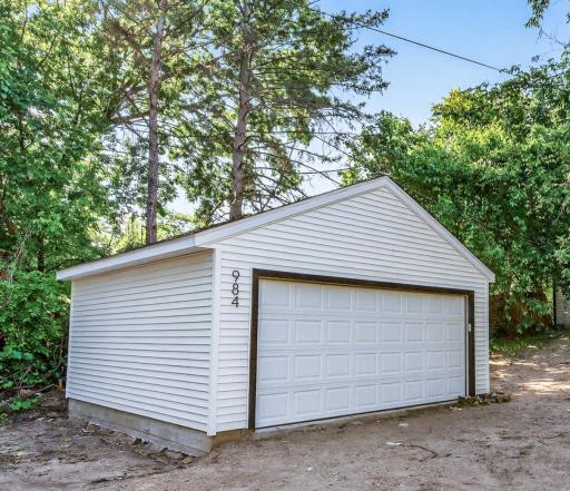 Brand new 2 car garage.