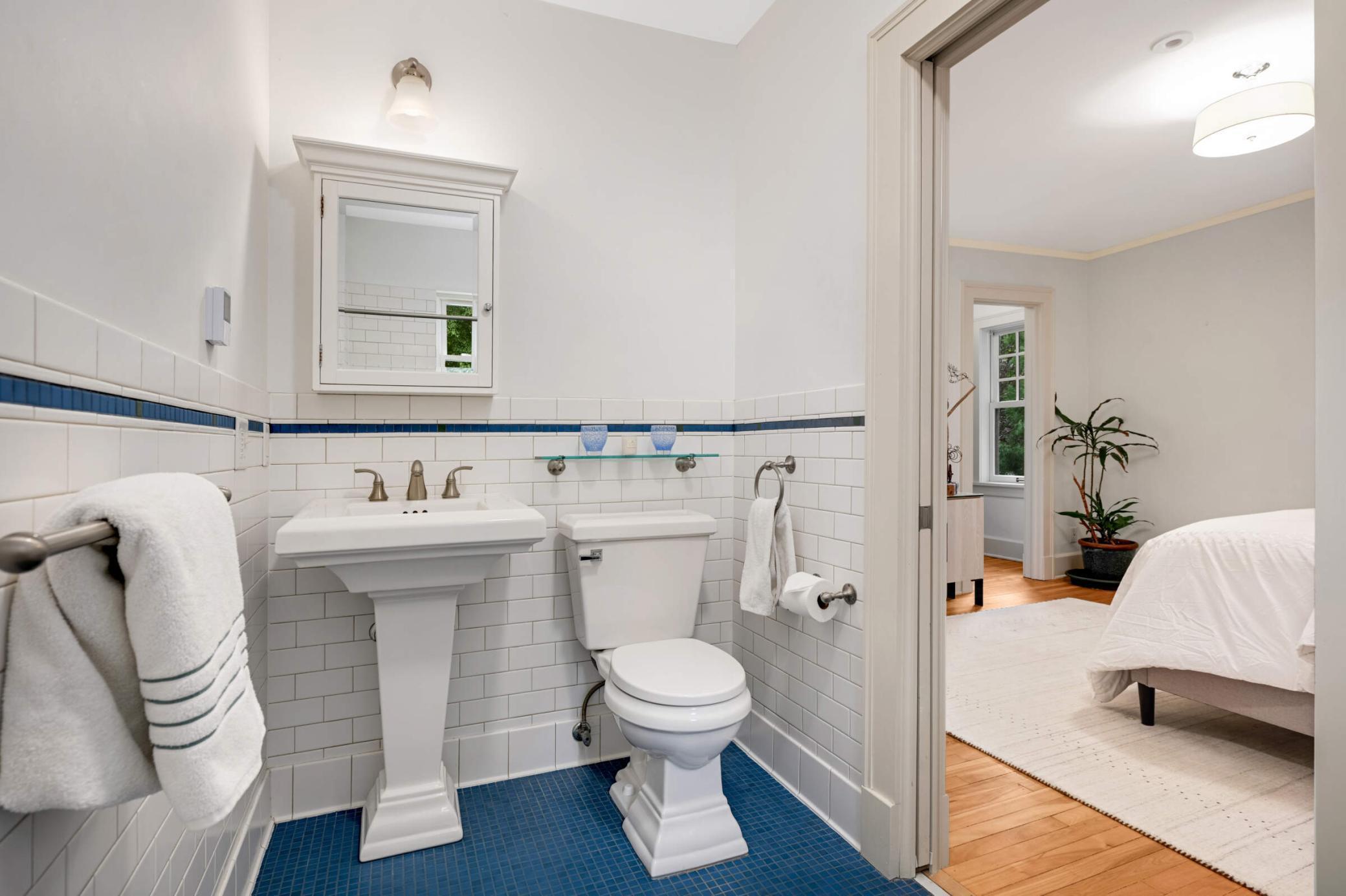 Bedroom #3 has an en suite bathroom with "roll-in" handicap accessible shower.