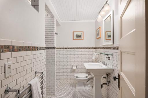 The lower level bathroom is just as beautiful as ones upstairs.