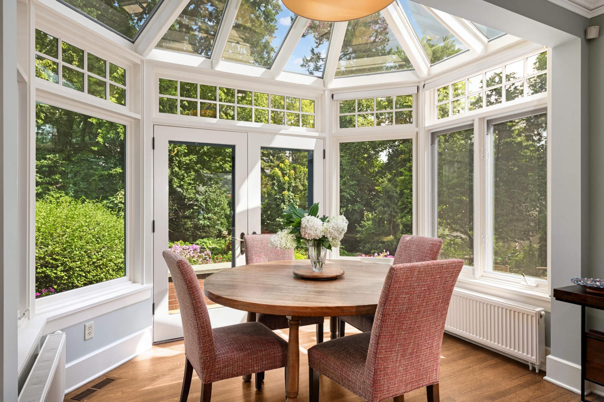 Located on the back of the house, this addition offers 180 degrees of garden and yard views..