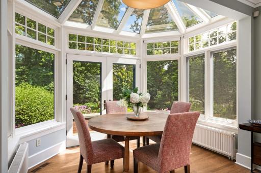 Located on the back of the house, this addition offers 180 degrees of garden and yard views..