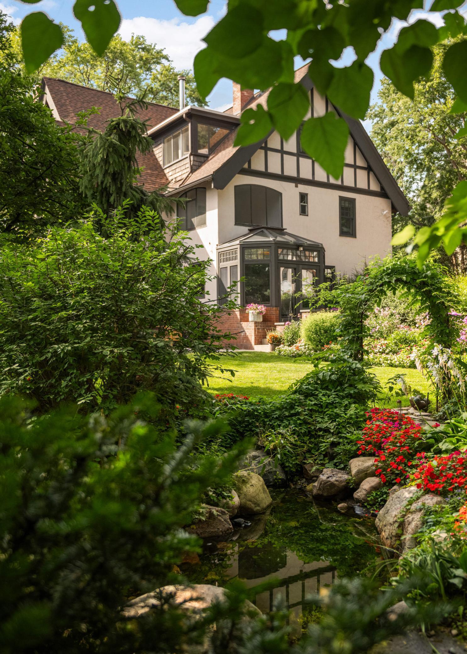 View from the bench to back of the house.