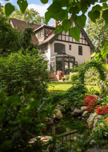 View from the bench to back of the house.