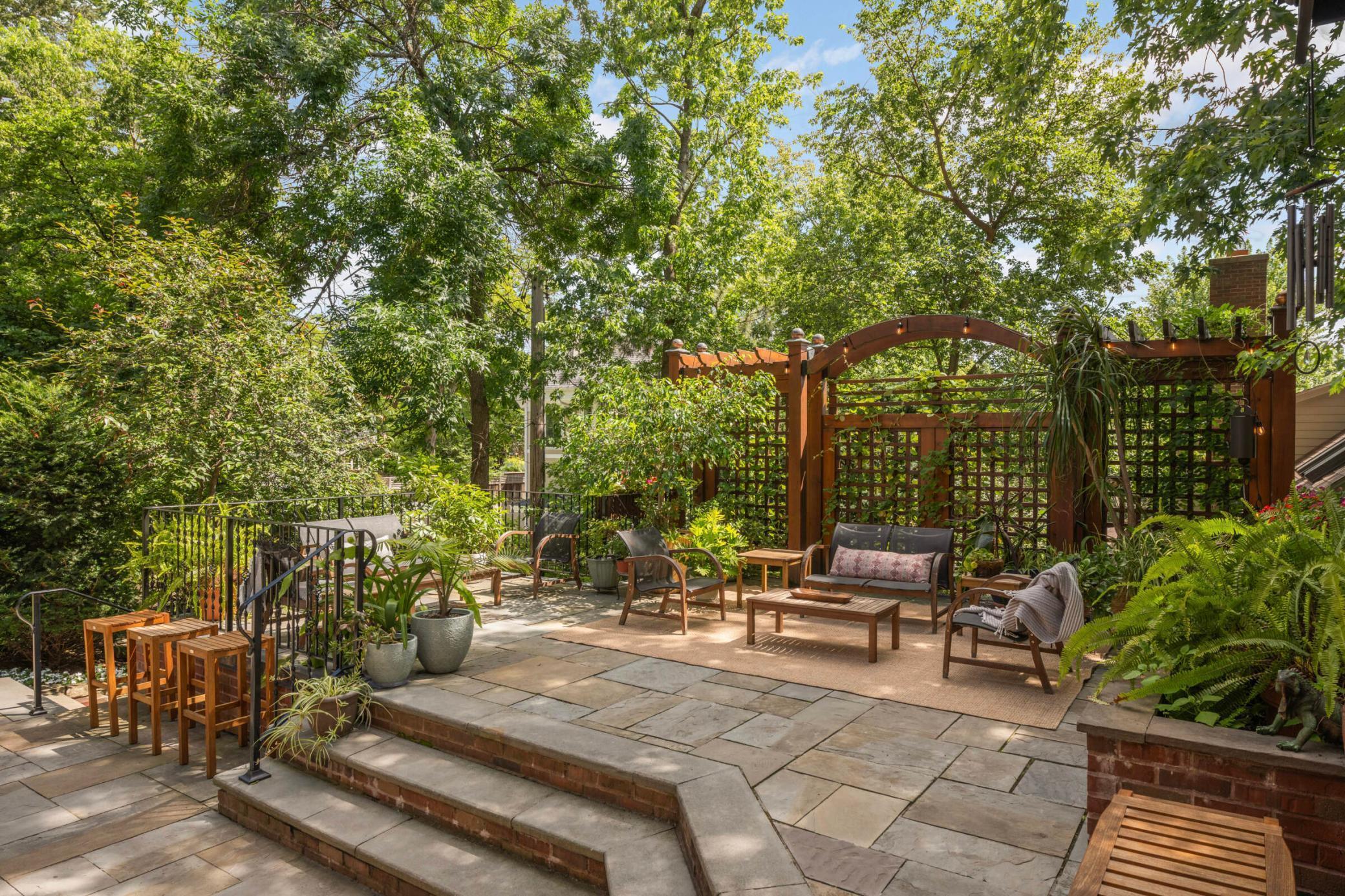 View of the terrace from the dining room.