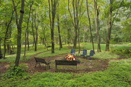 Grab the marshmallows for smores. These warm summer nights will be fleeing soon! The bonfire firepit is all set for cozy, crackling evenings under the stars