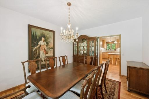 As a bonus, thereâs also a formal dining room. No more scrambling for card tables and extra chairs during the holidays. Enjoy the luxury of a full sized table set up year-round, ready for gatherings big or small. Exclude Chandelier.