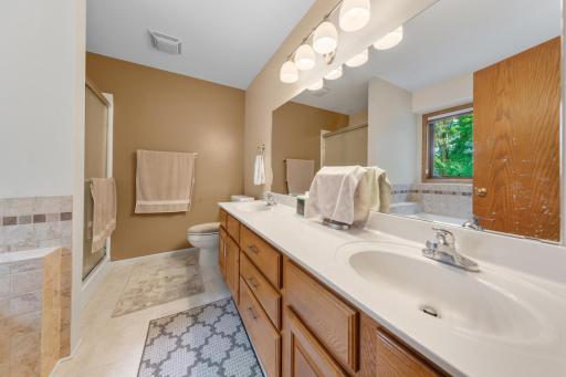 Primary bath with separate tub and shower