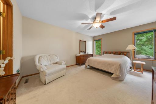 2nd floor primary bedroom with walk-in closet and private full bath