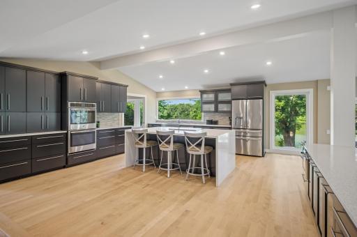 Contemporary style kitchen with stunning white oak flooring