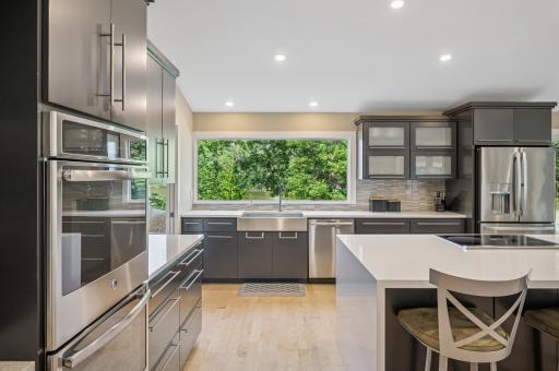 Views are plentiful from the large picture window above the kitchen sink.