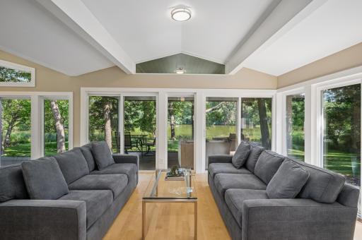 Access the 3 season porch from the patio doors here in the sitting room