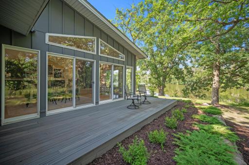 Maintenance free deck outside of the dining room.