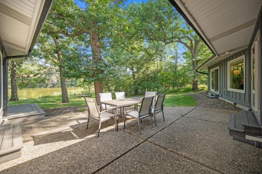 Patio space accessible from bedroom patio doors.
