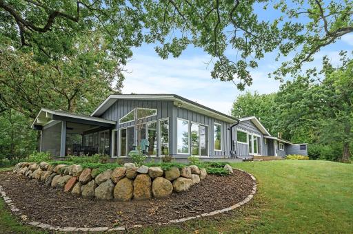 Panoramic lake views from the large picture windows.