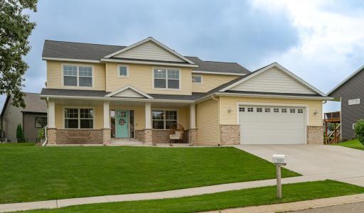 Beautiful two-story home on slab with an oversized garage.