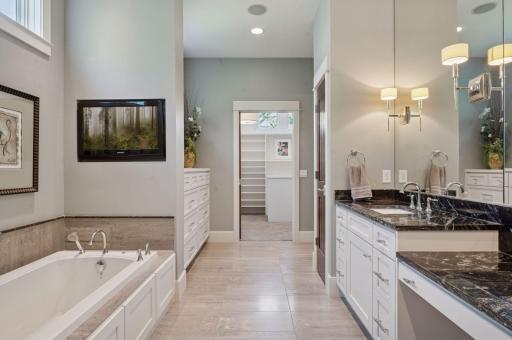 Luxurious Primary Bathroom with soaking tub.