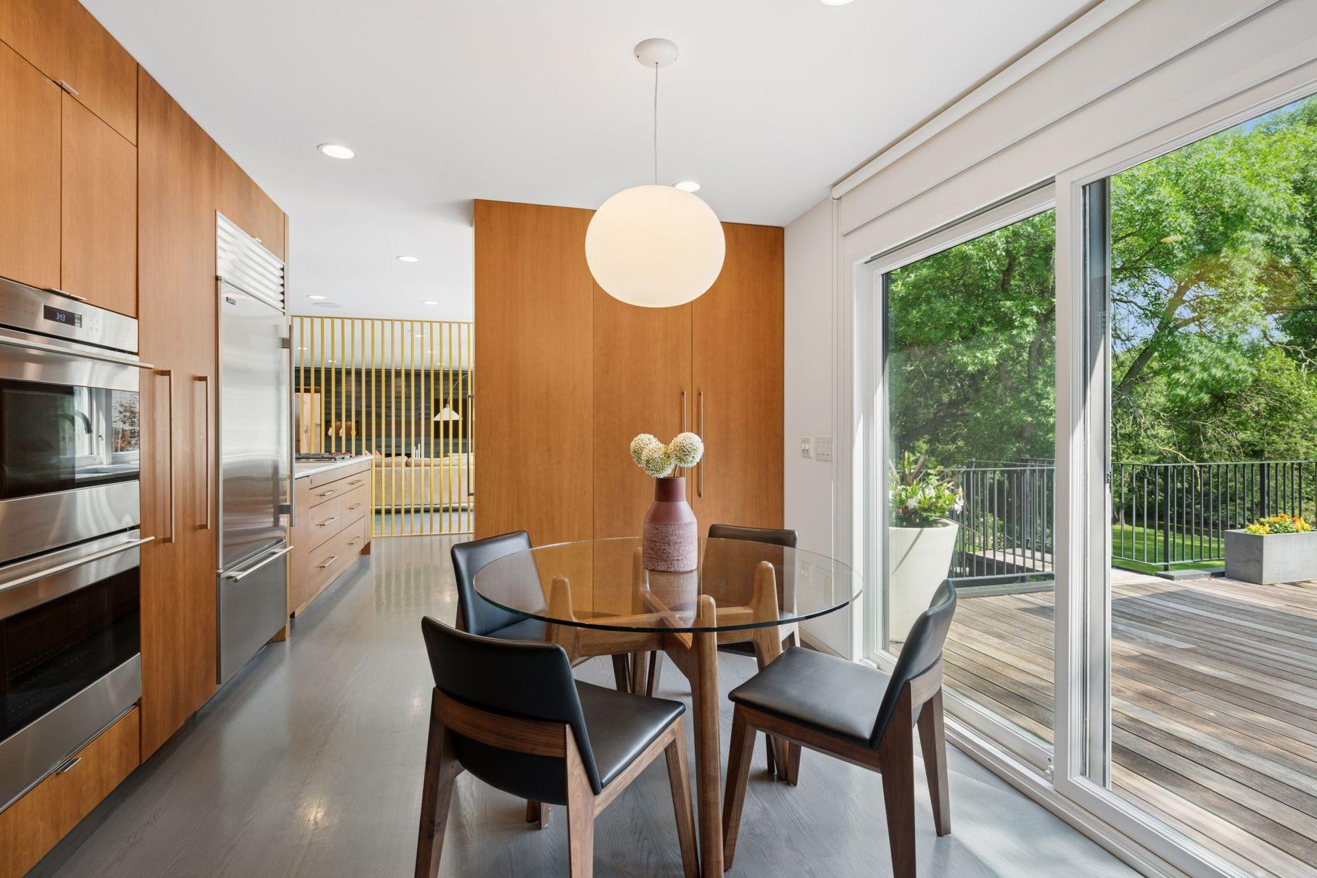 Eat-in kitchen table with easy access to deck