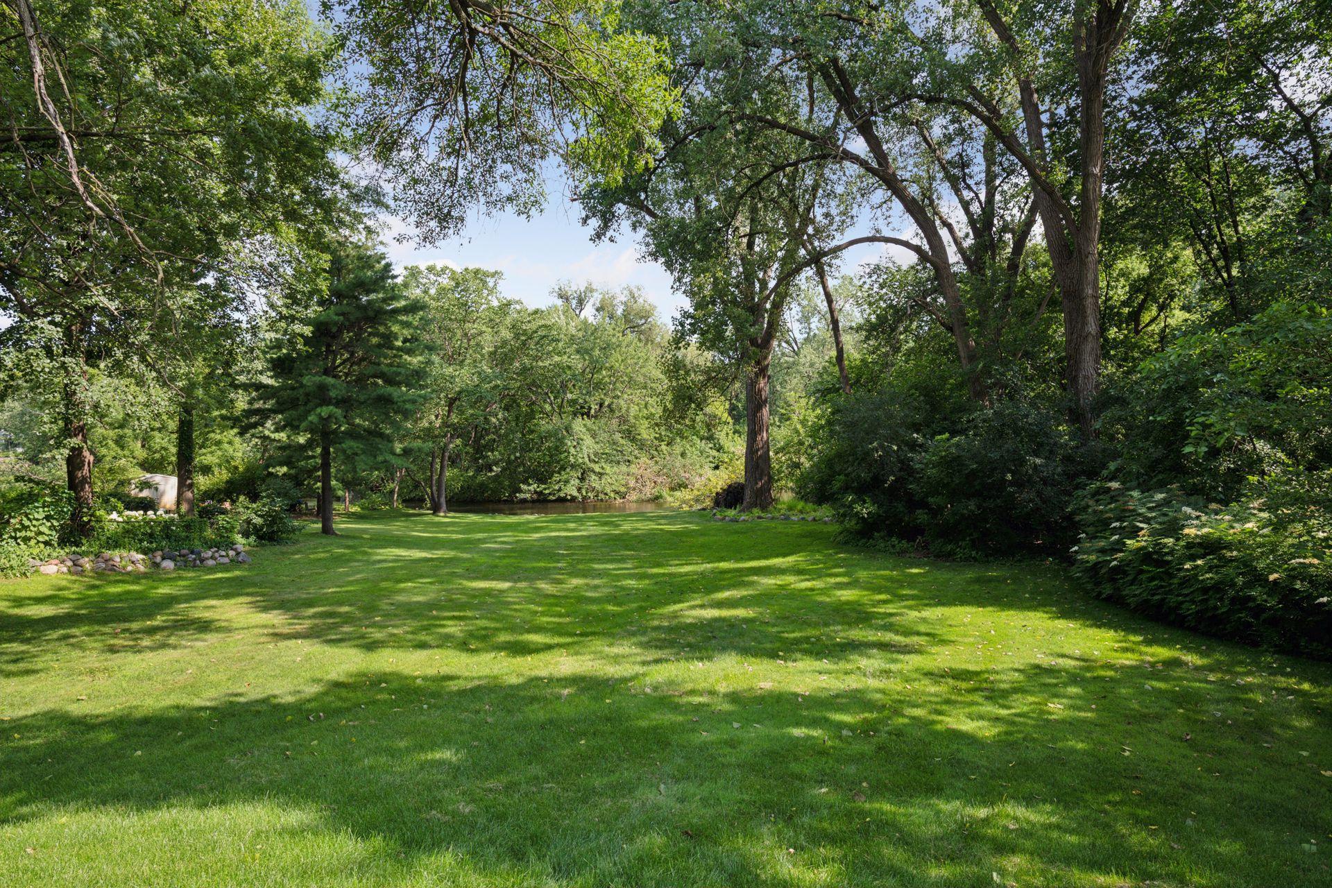 Spacious rear yard with access to Minnehaha Creek